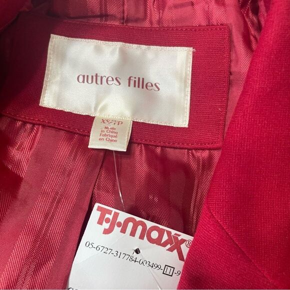 Autres Filles 3/4 Sleeve Red Open Blazer‎ Jacket Women’s Size XS - Picture 3 of 7